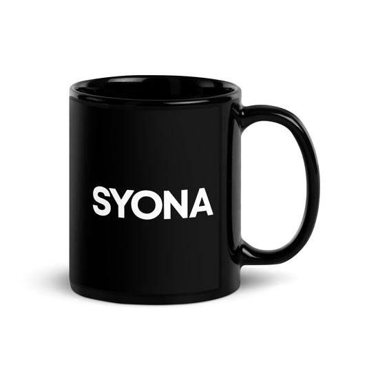 Syona Black Glossy Mug